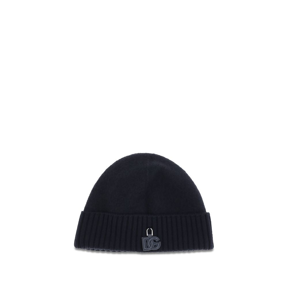 Dolce & Gabbana Black Wool Oves Aries Beanie | Regal Royce