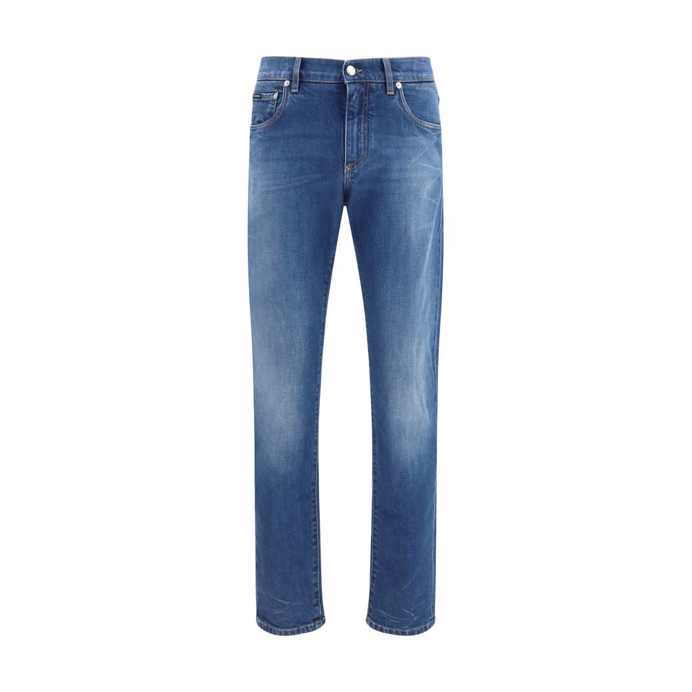 Dolce & Gabbana Blue Cotton Slim Fit Jeans | Regal Royce