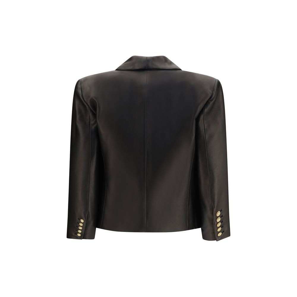 Balmain Black Lamb Ovis Aries Aries Leather Jacket | Regal Royce