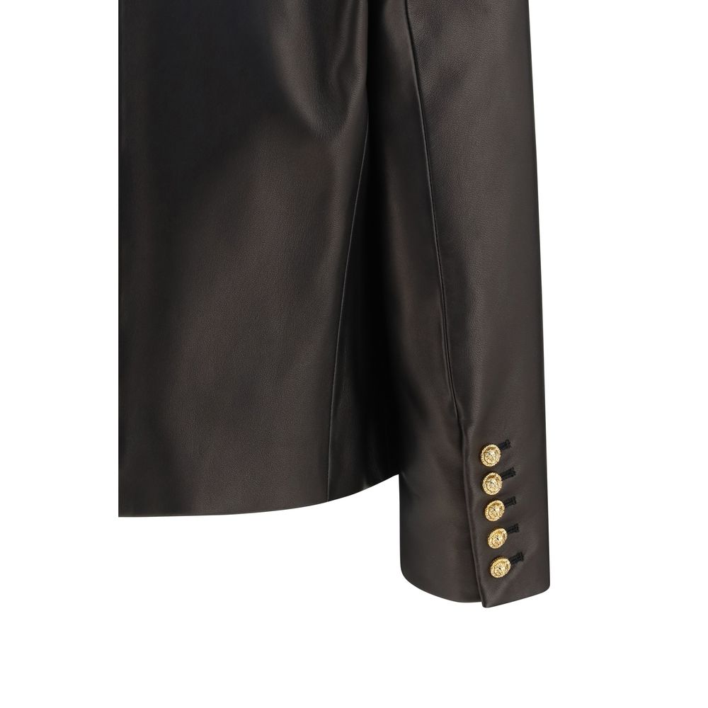 Balmain Black Lamb Ovis Aries Aries Leather Jacket | Regal Royce