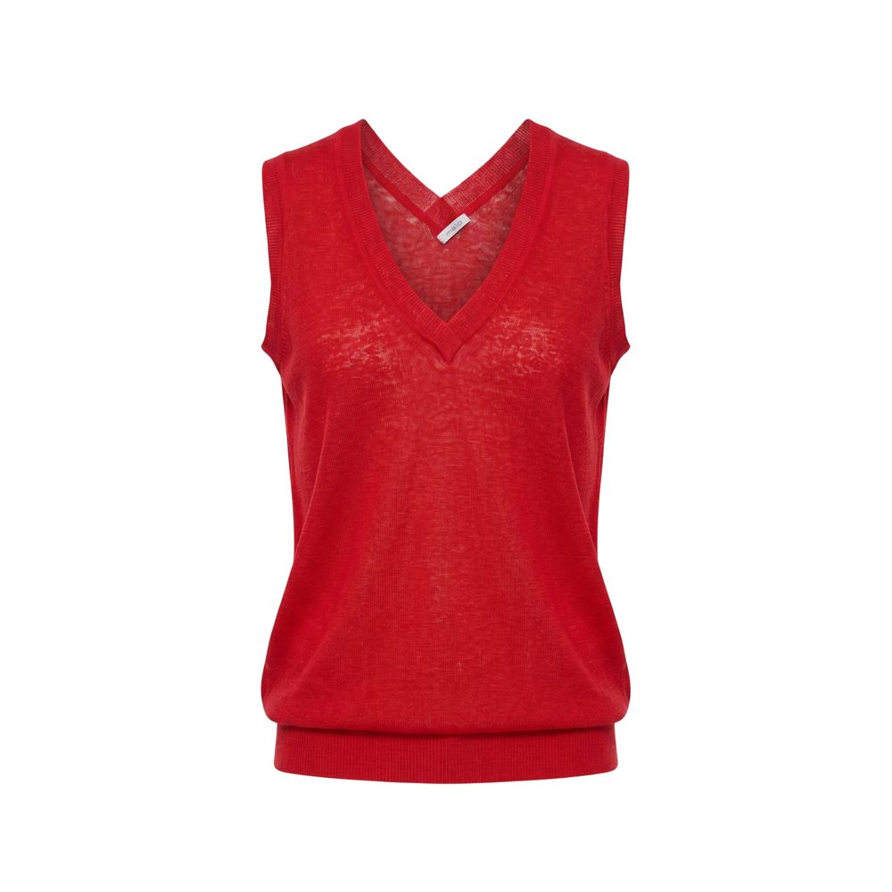 Malo Red Linen Women Tank | Regal Royce