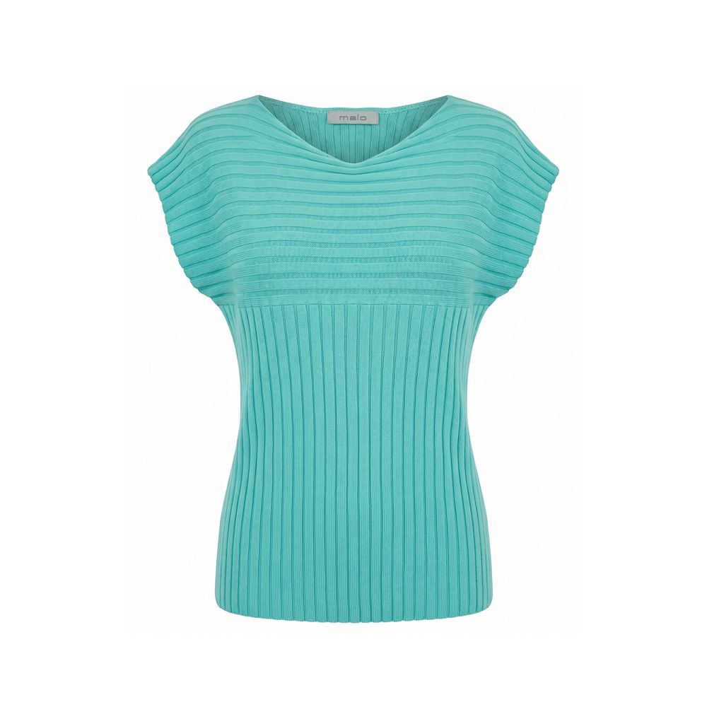 Malo Light Blue Cotton Women Sweater | Regal Royce