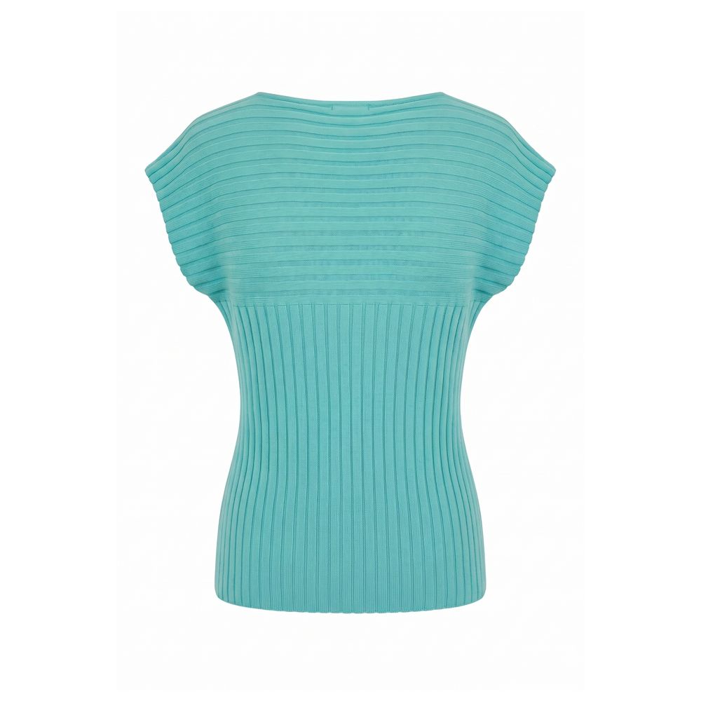 Malo Light Blue Cotton Women Sweater | Regal Royce