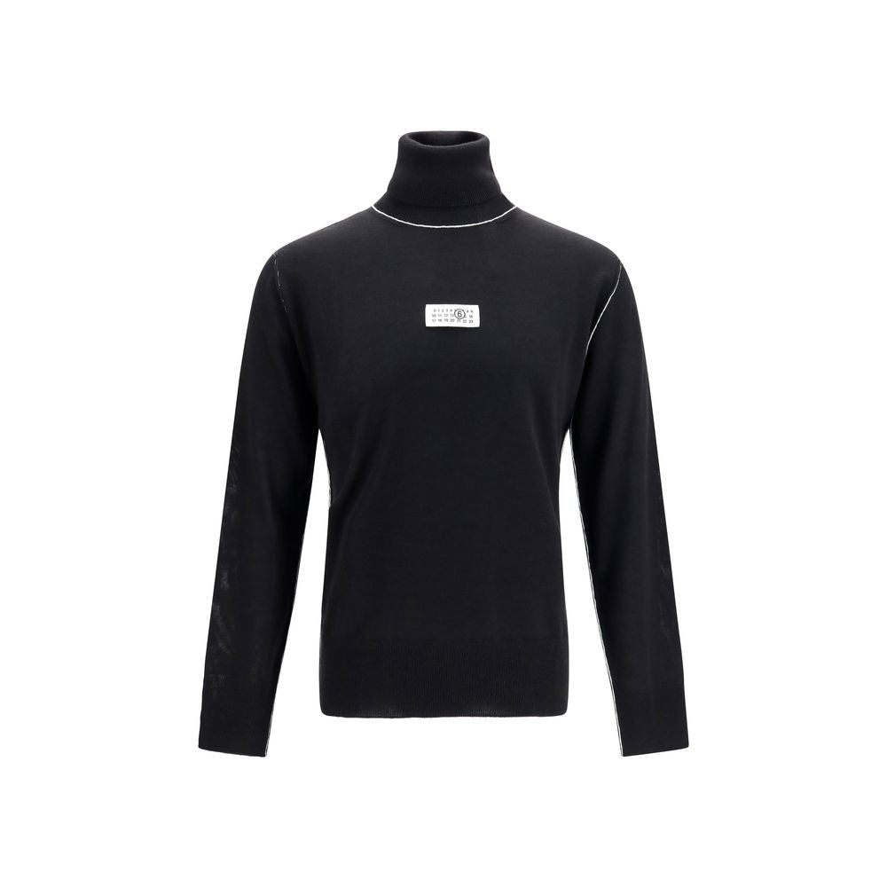 MM6 Black Wool Oves Aries Turtleneck | Regal Royce