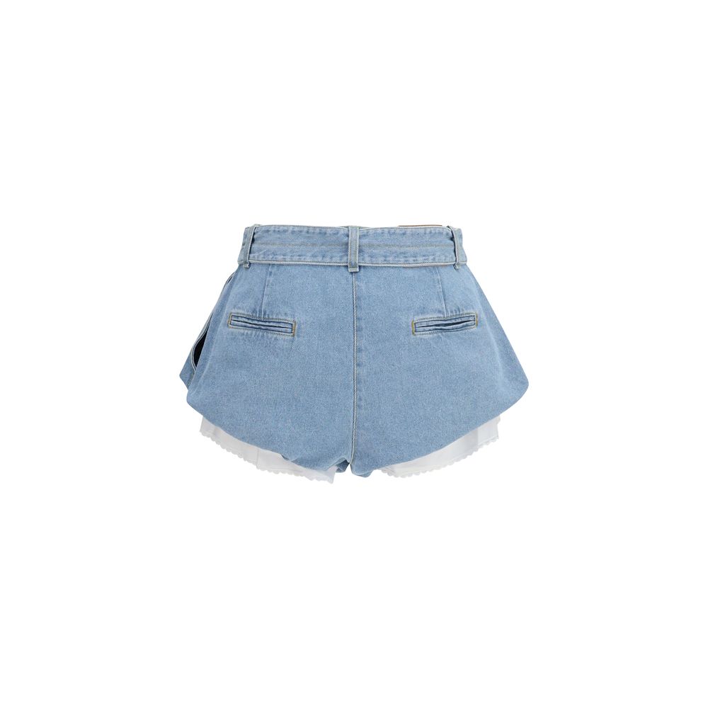 Magda Butrym Blue Cotton Bermuda Shorts | Regal Royce