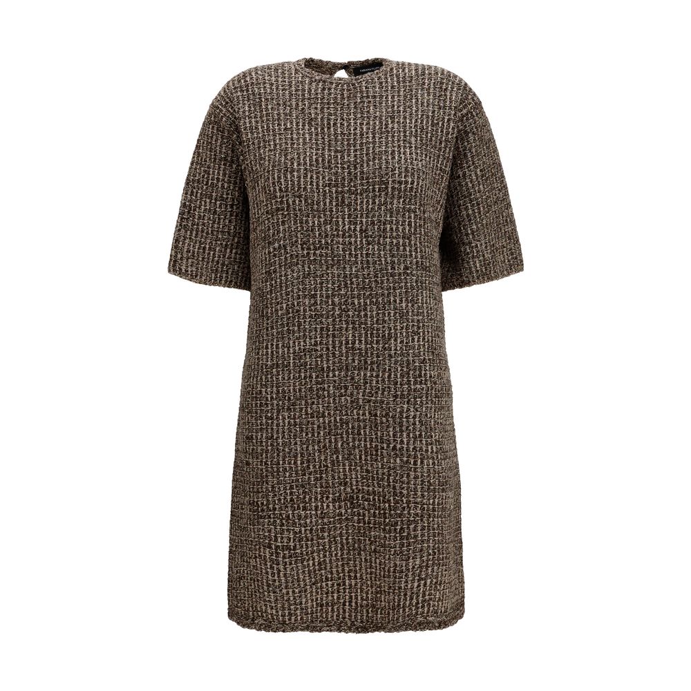Fabiana Filippi Brown Wool Oves Aries Casual Dress | Regal Royce
