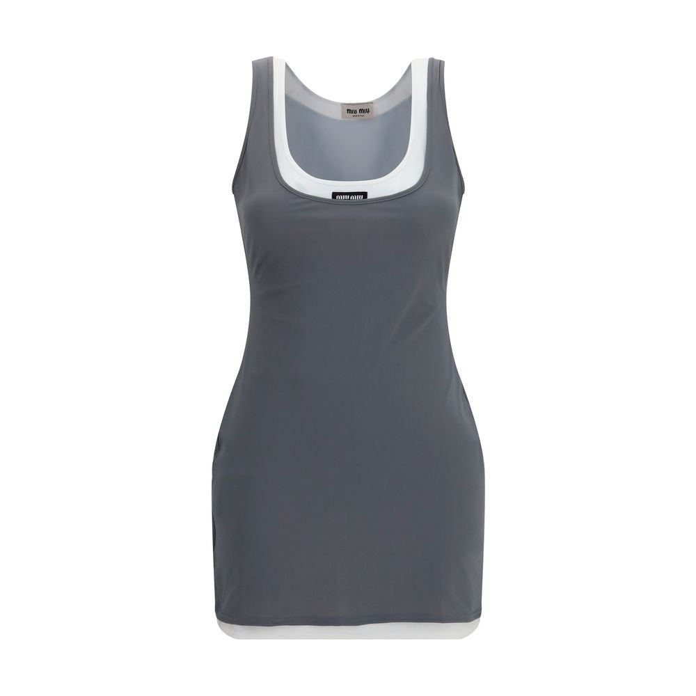 Miu Miu Gray Recycled Polyamide Casual Dress | Regal Royce