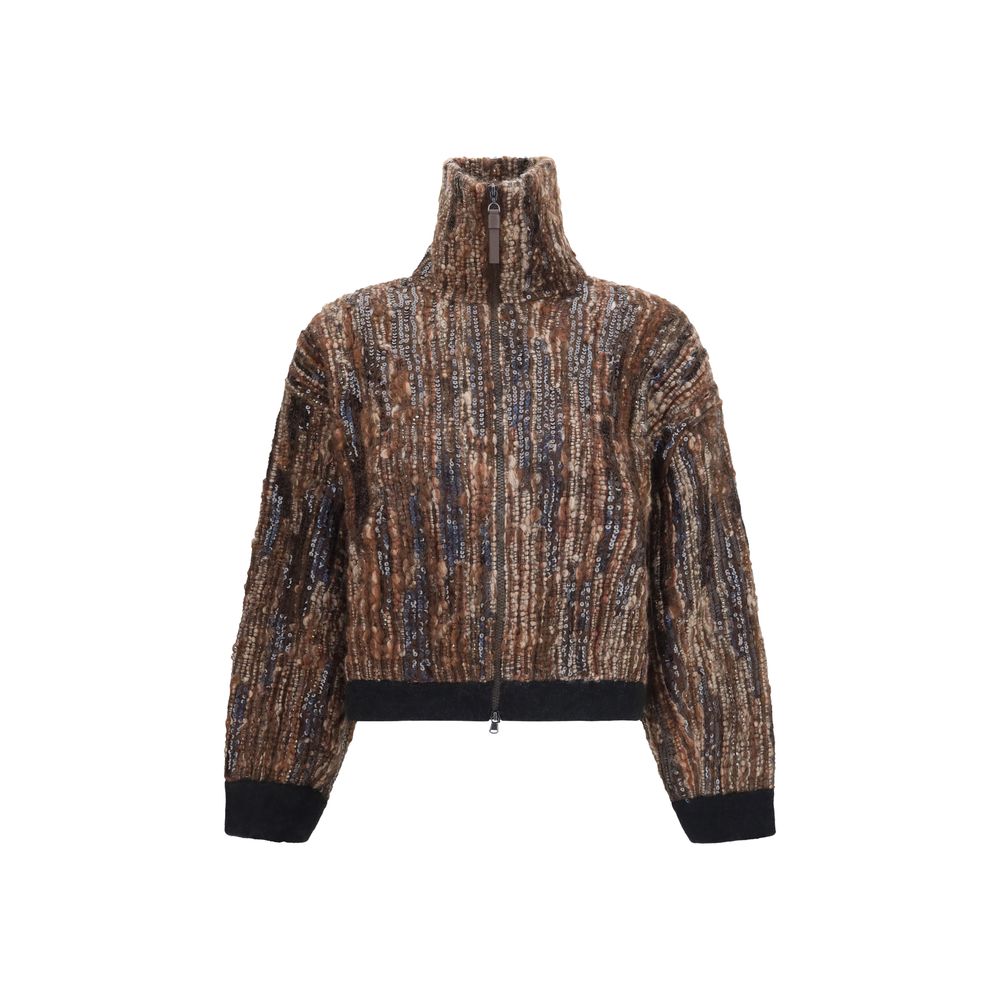 Brunello Cucinelli Brown Mohair Full-Length Jacket | Regal Royce