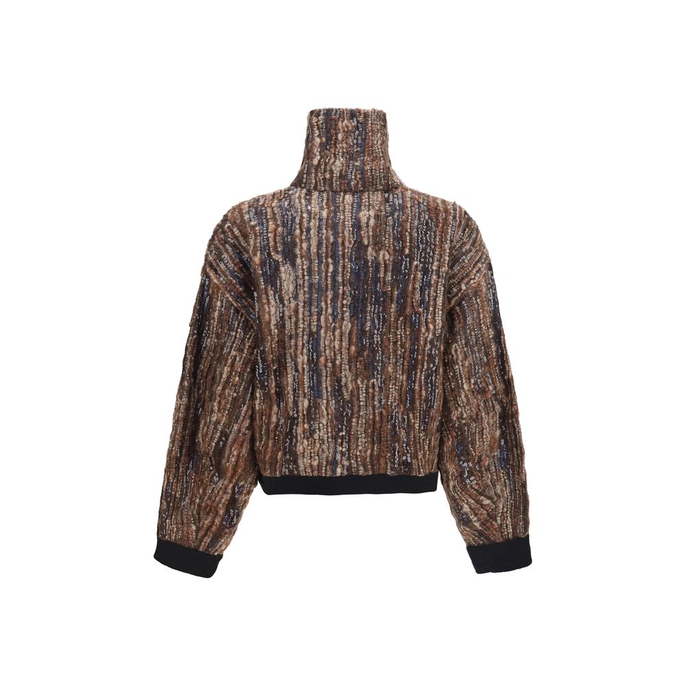 Brunello Cucinelli Brown Mohair Full-Length Jacket | Regal Royce