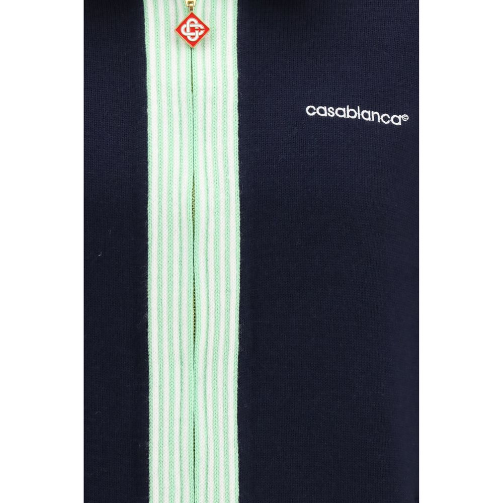 Casablanca Blue Wool Oves Aries Full-Length Jacket | Regal Royce