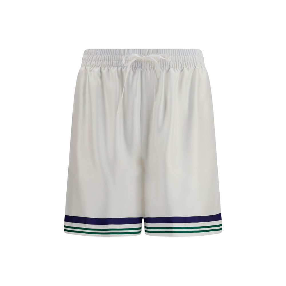 Casablanca White Silk Bermuda Shorts | Regal Royce