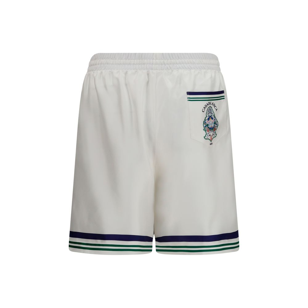 Casablanca White Silk Bermuda Shorts | Regal Royce