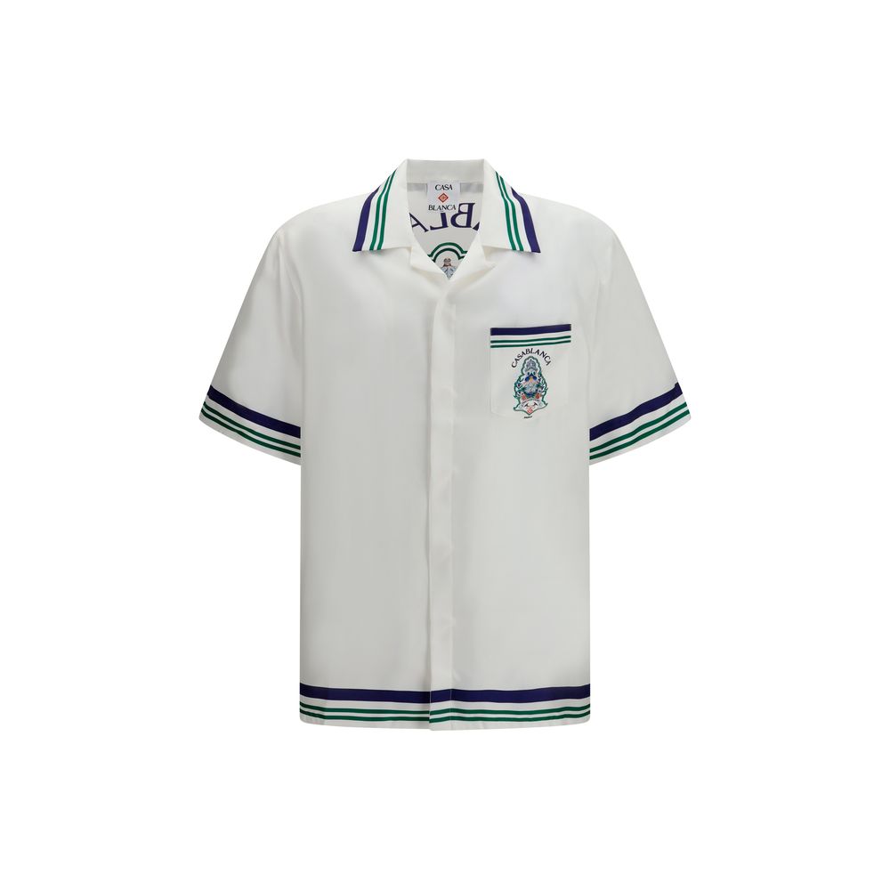 Casablanca White Silk Shortsleeve Shirt | Regal Royce