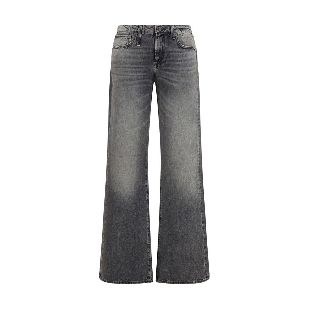 R13 Gray Cotton Straight-Leg Jeans | Regal Royce