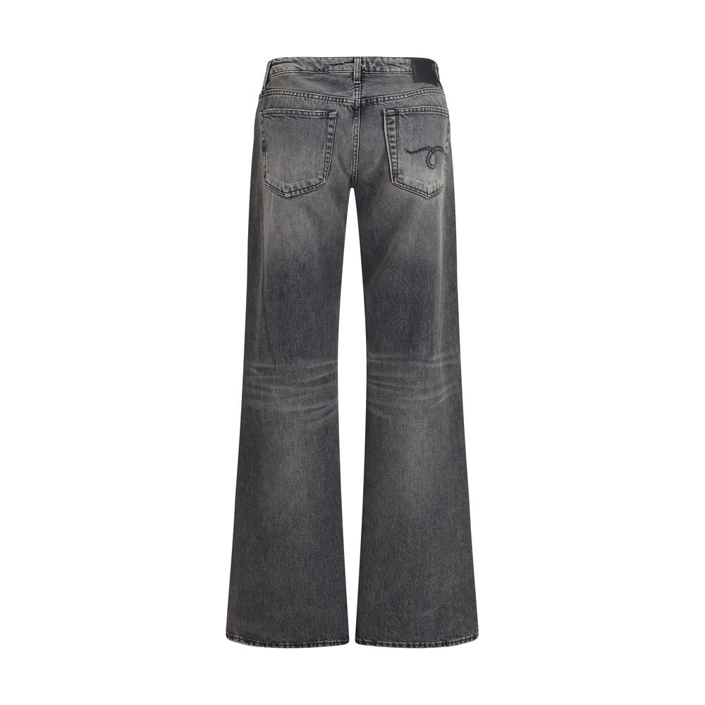 R13 Gray Cotton Straight-Leg Jeans | Regal Royce