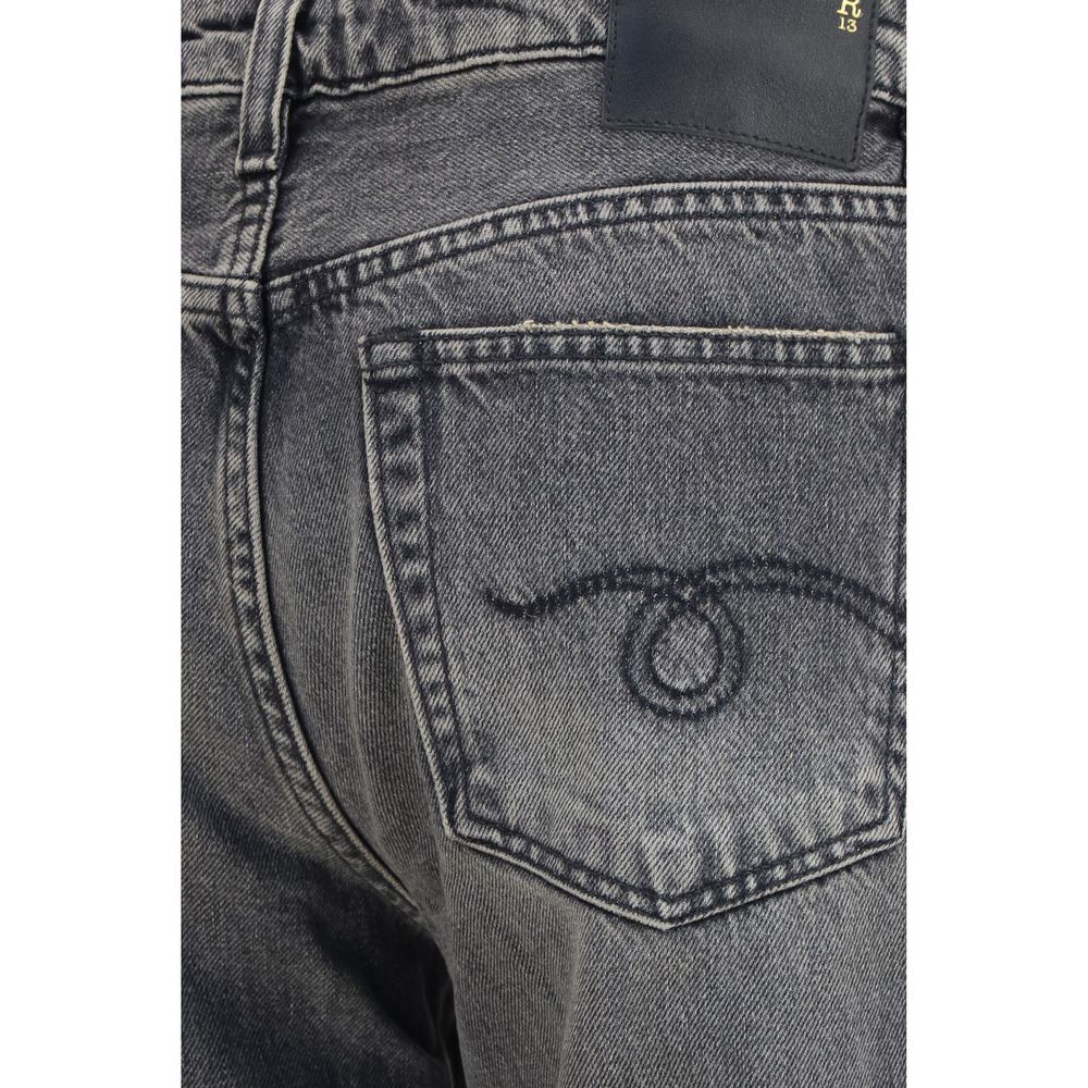 R13 Gray Cotton Straight-Leg Jeans | Regal Royce