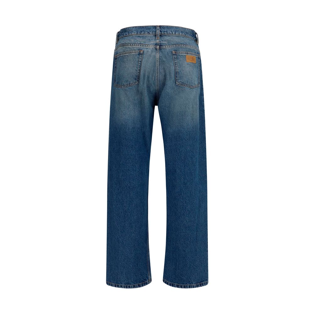 MM6 Blue Cotton Straight-Leg Jeans | Regal Royce