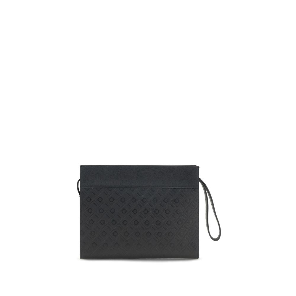 Ferragamo Black Calf Leather Bos Taurus Shoulder Bag | Regal Royce