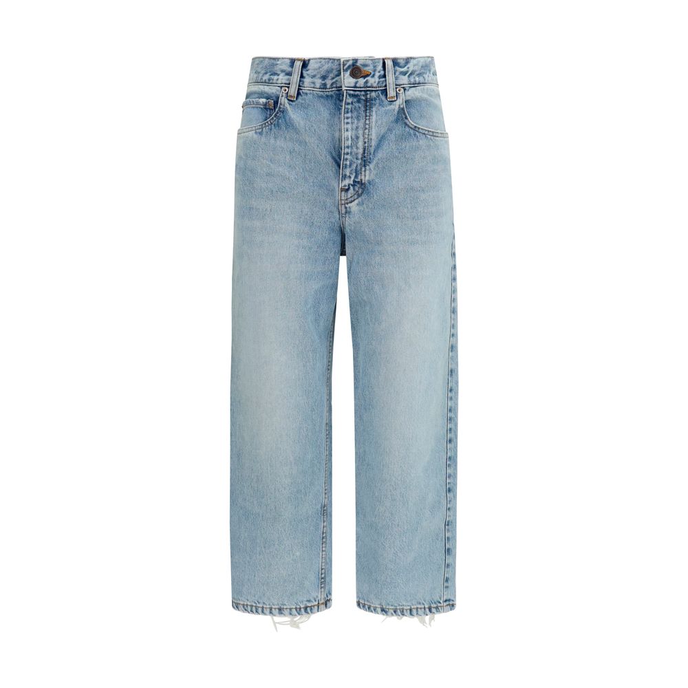 Balenciaga Blue Cotton Cropped Jeans | Regal Royce