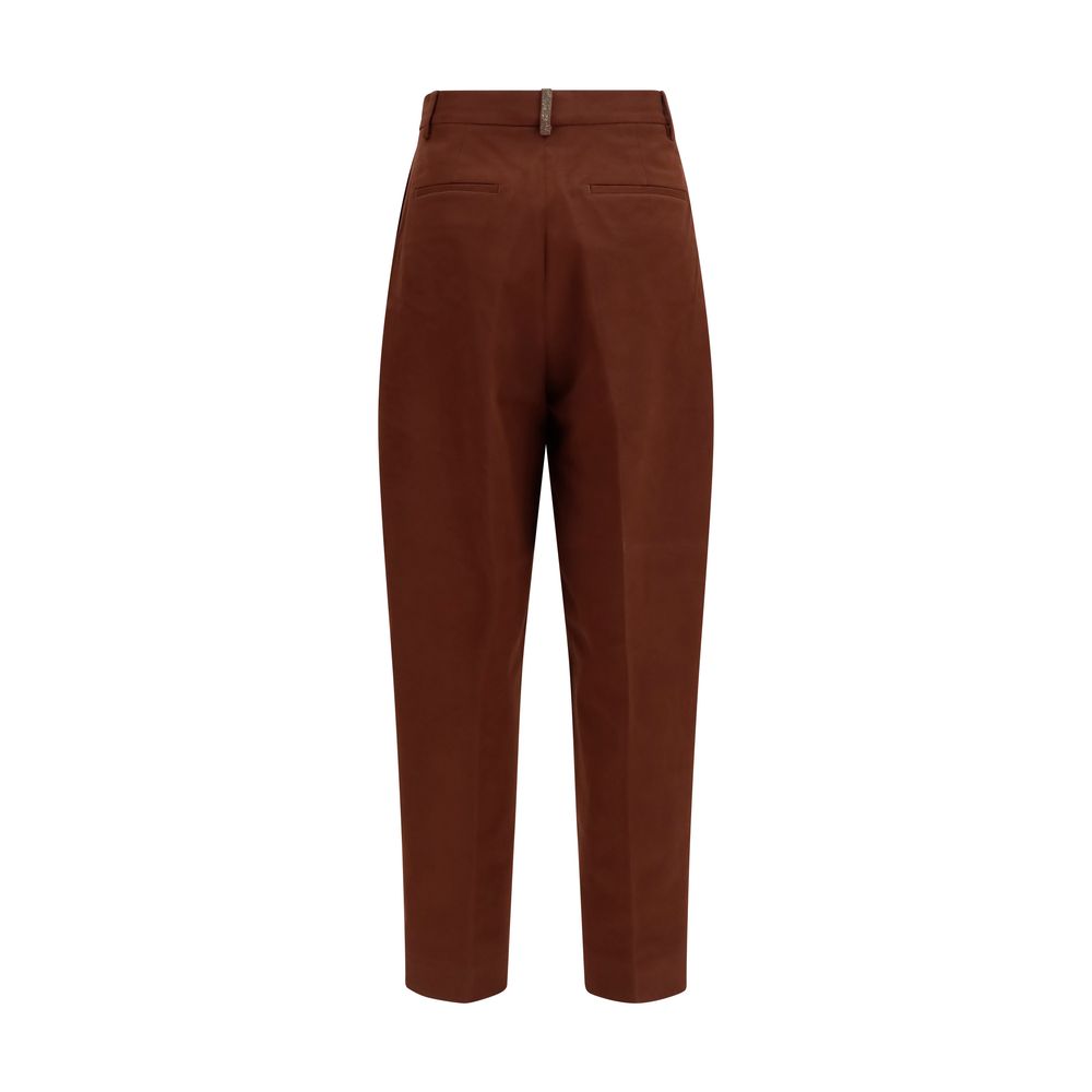 Fabiana Filippi Brown Cotton Casual Pants | Regal Royce