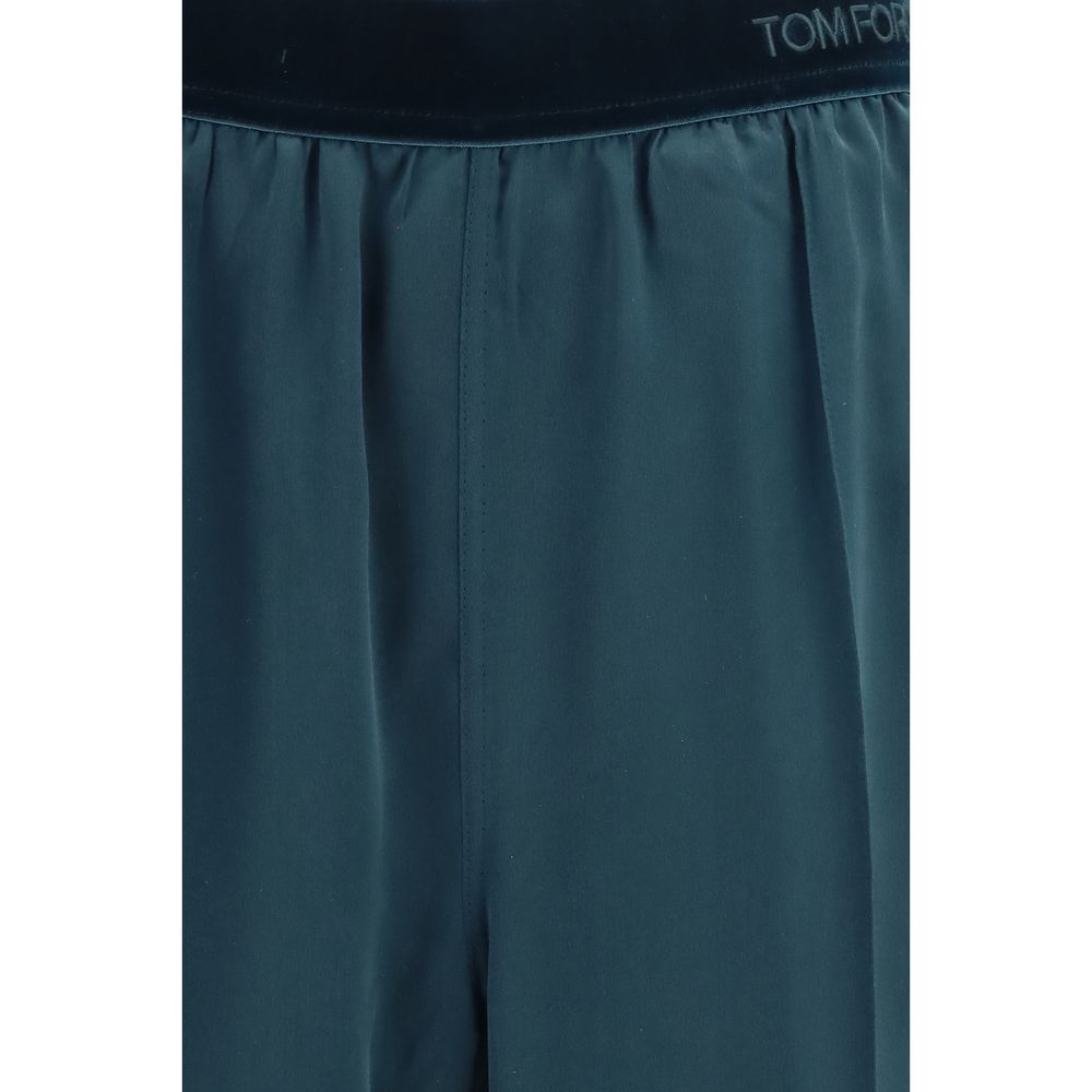 Tom Ford Blue Silk Casual Pants | Regal Royce