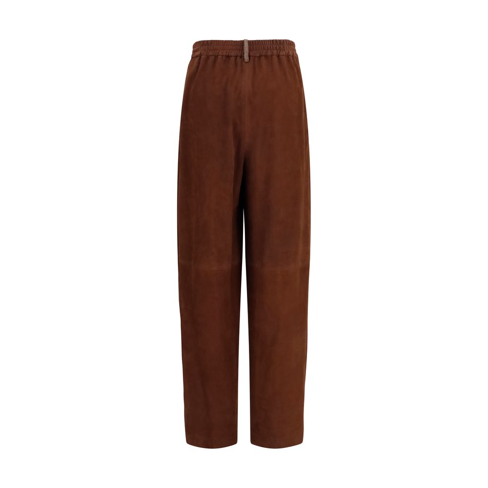 Fabiana Filippi Brown Leather Casual Pants | Regal Royce