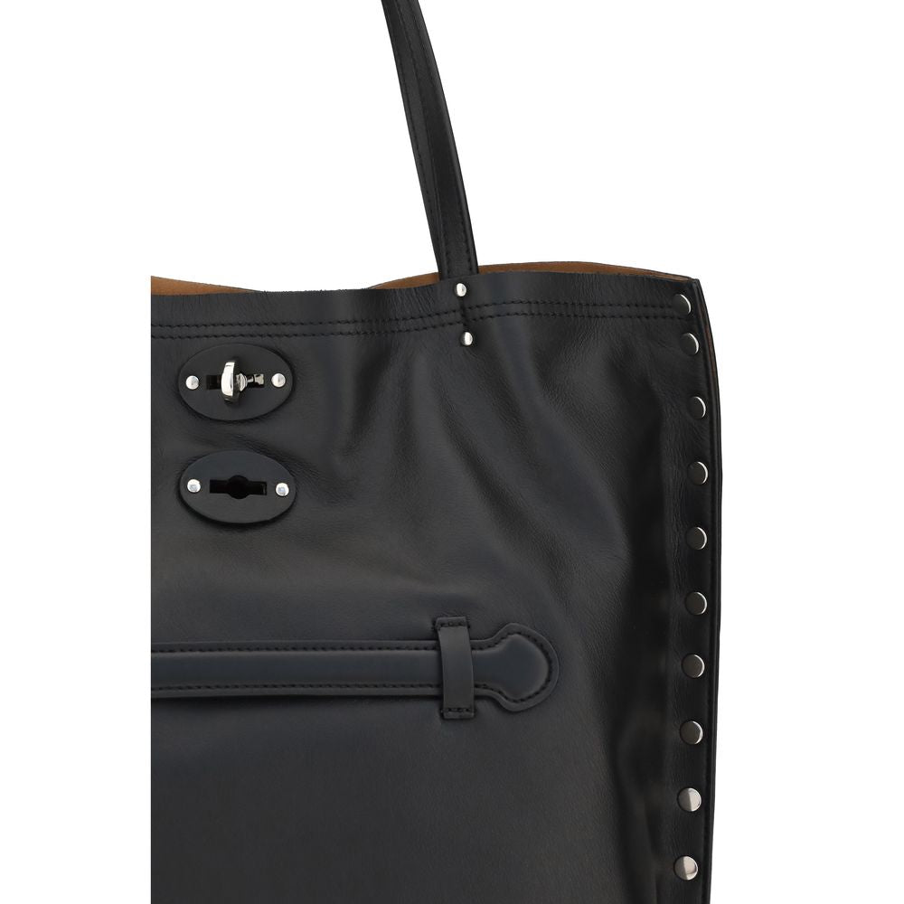 Zanellato Black Calf Leather Bos Taurus Shoulder Bag | Regal Royce