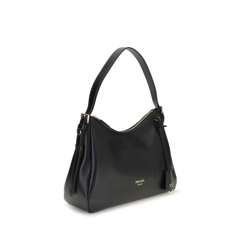Prada Black Calf Leather Bos Taurus Shoulder Bag | Regal Royce