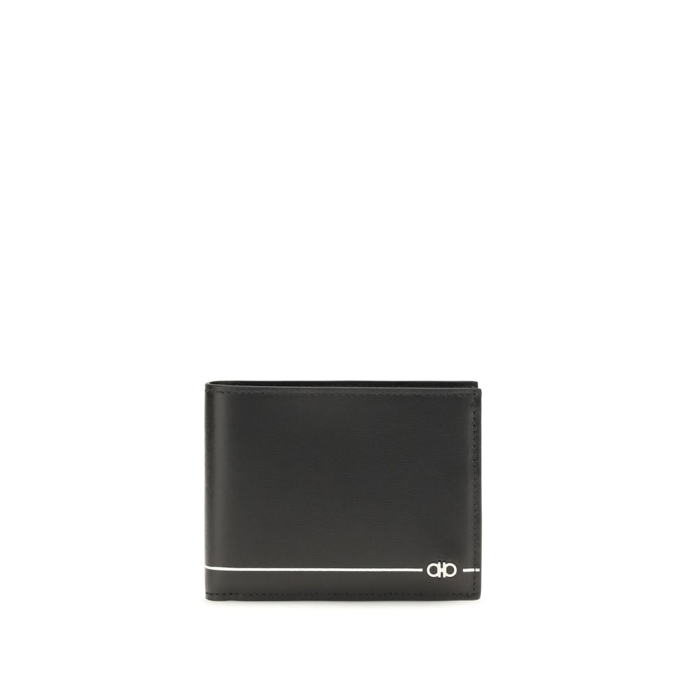 Ferragamo Black Calf Leather Bos Taurus Wallet | Regal Royce