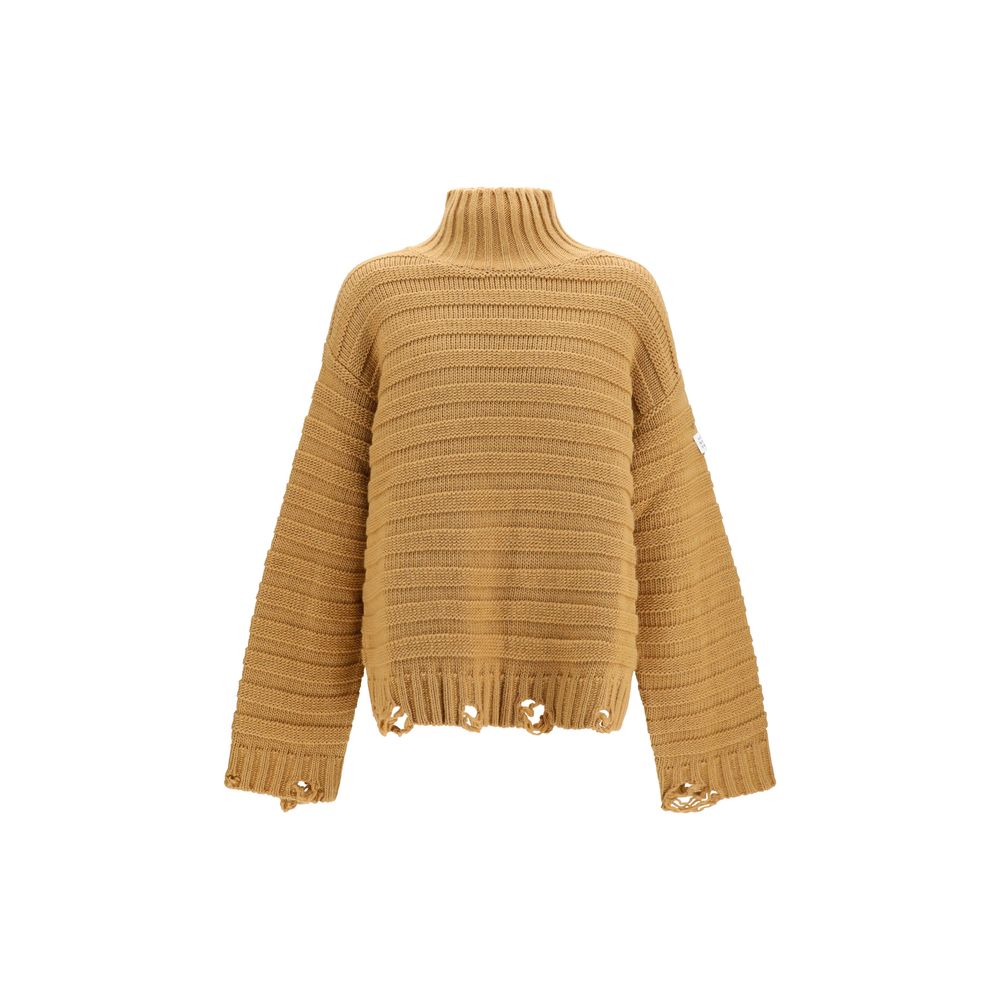 MM6 Beige Wool Oves Aries Turtleneck | Regal Royce