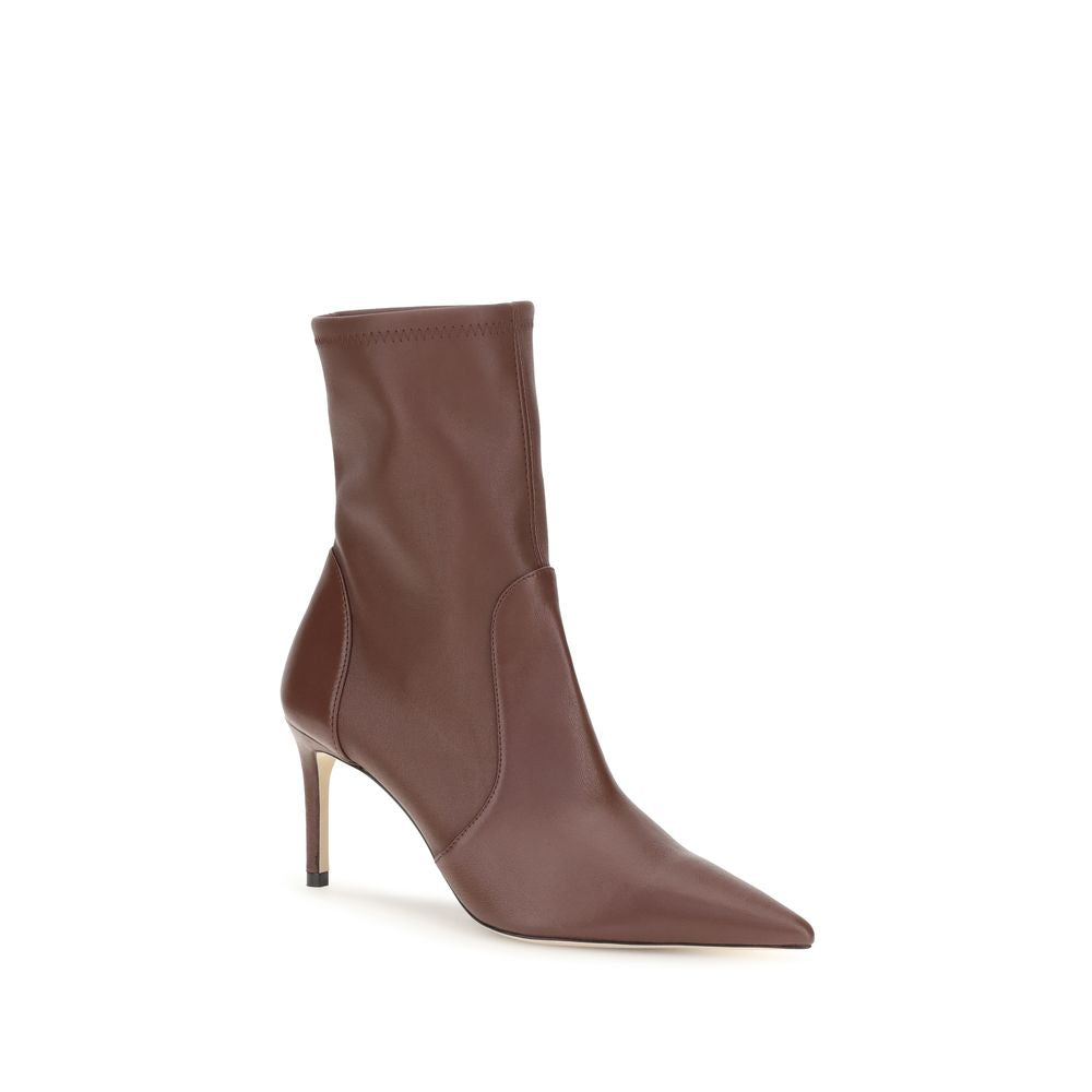 Stuart Weitzman Brown Calf Leather Bos Taurus Ankle Boots | Regal Royce