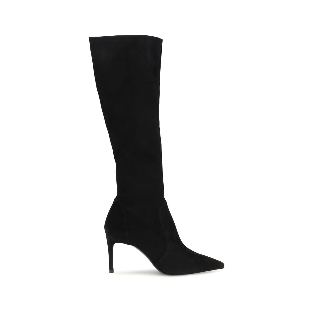Stuart Weitzman Black Calf Leather Bos Taurus Boots | Regal Royce
