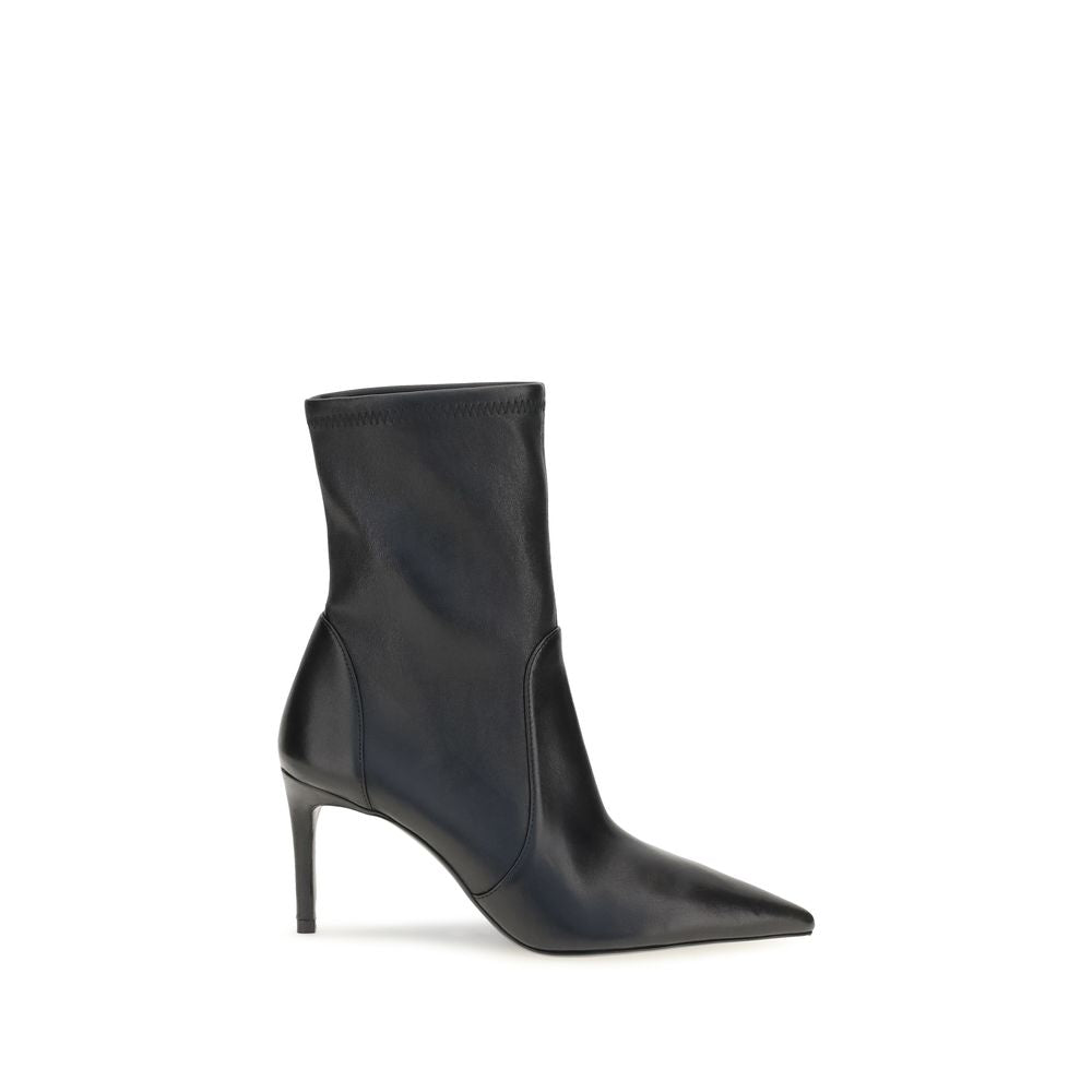 Stuart Weitzman Black Calf Leather Bos Taurus Ankle Boots | Regal Royce