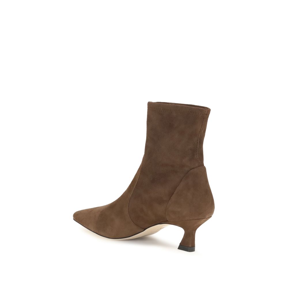 Stuart Weitzman Brown Calf Leather Bos Taurus Ankle Boots | Regal Royce