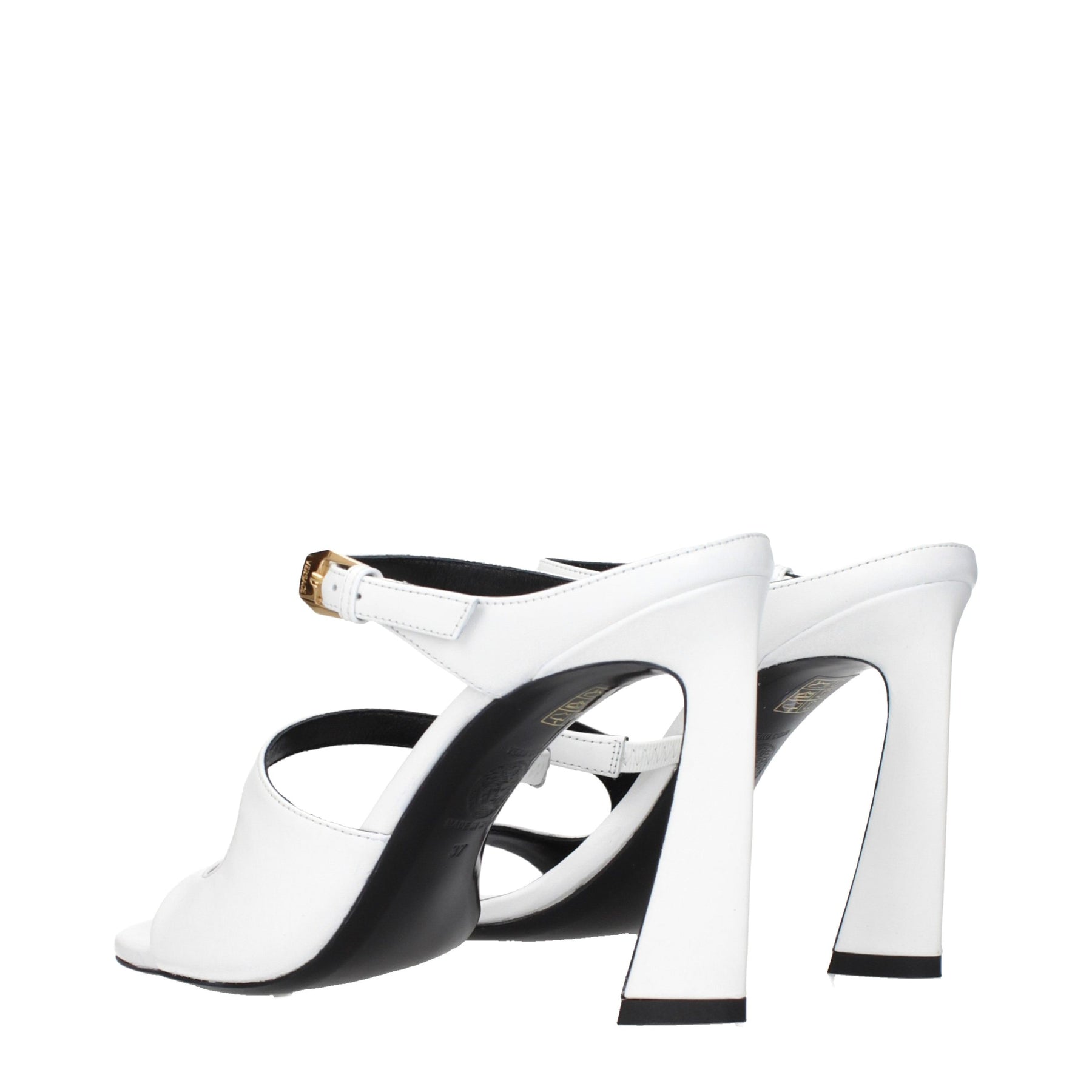 Versace White Leather Stiletto Heel Sandals | Regal Royce