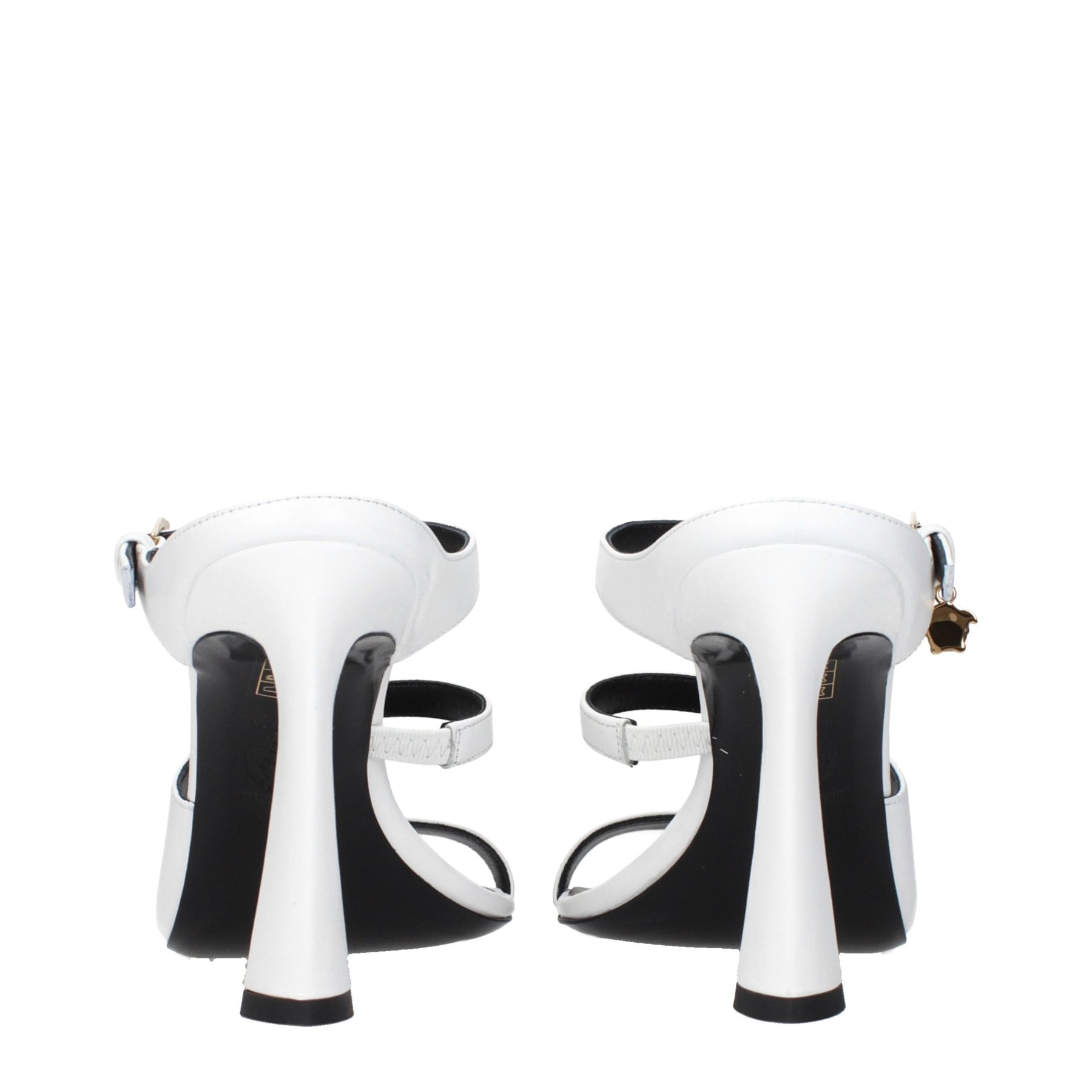 Versace White Leather Stiletto Heel Sandals | Regal Royce