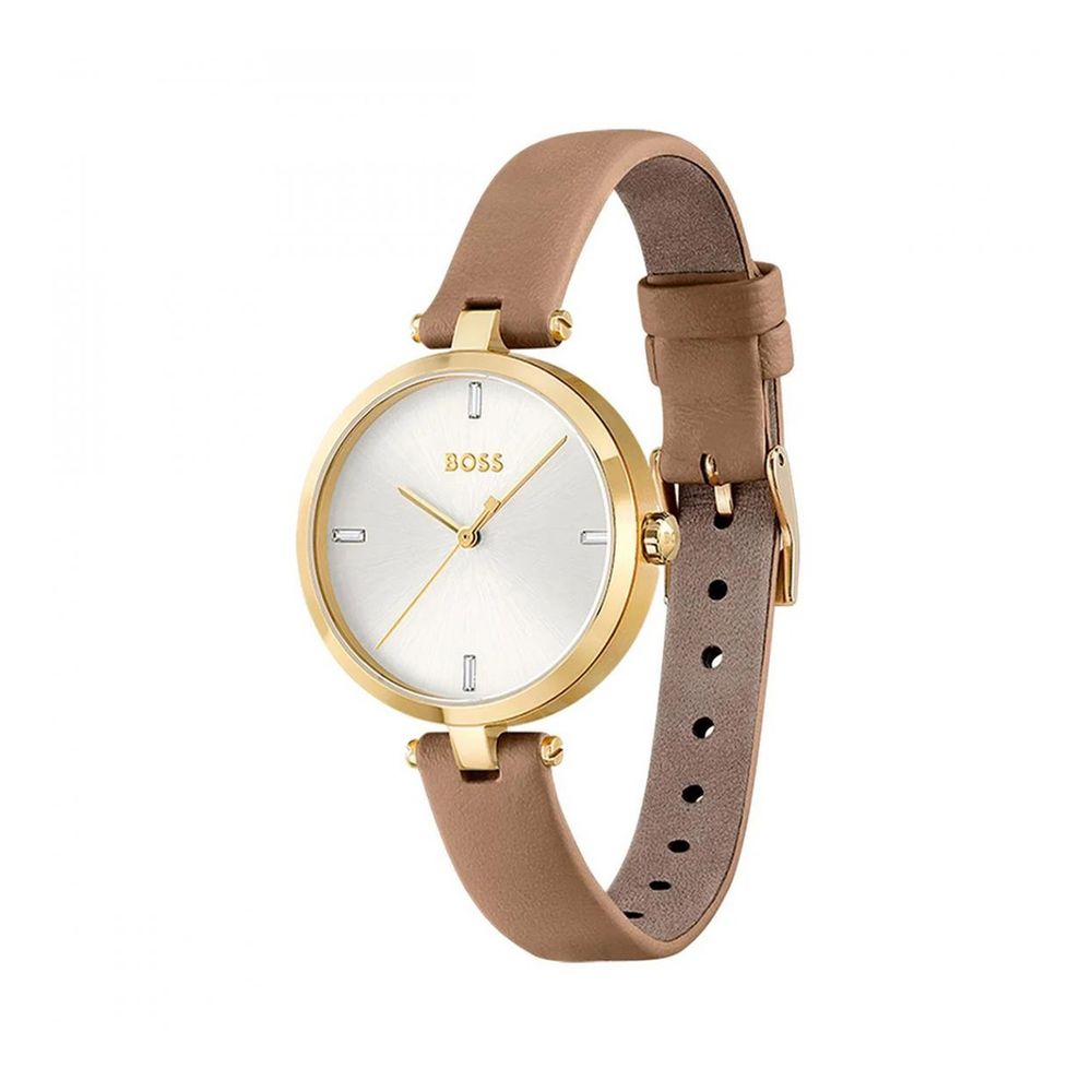 Hugo Boss Beige Leather Dress Watch | Regal Royce