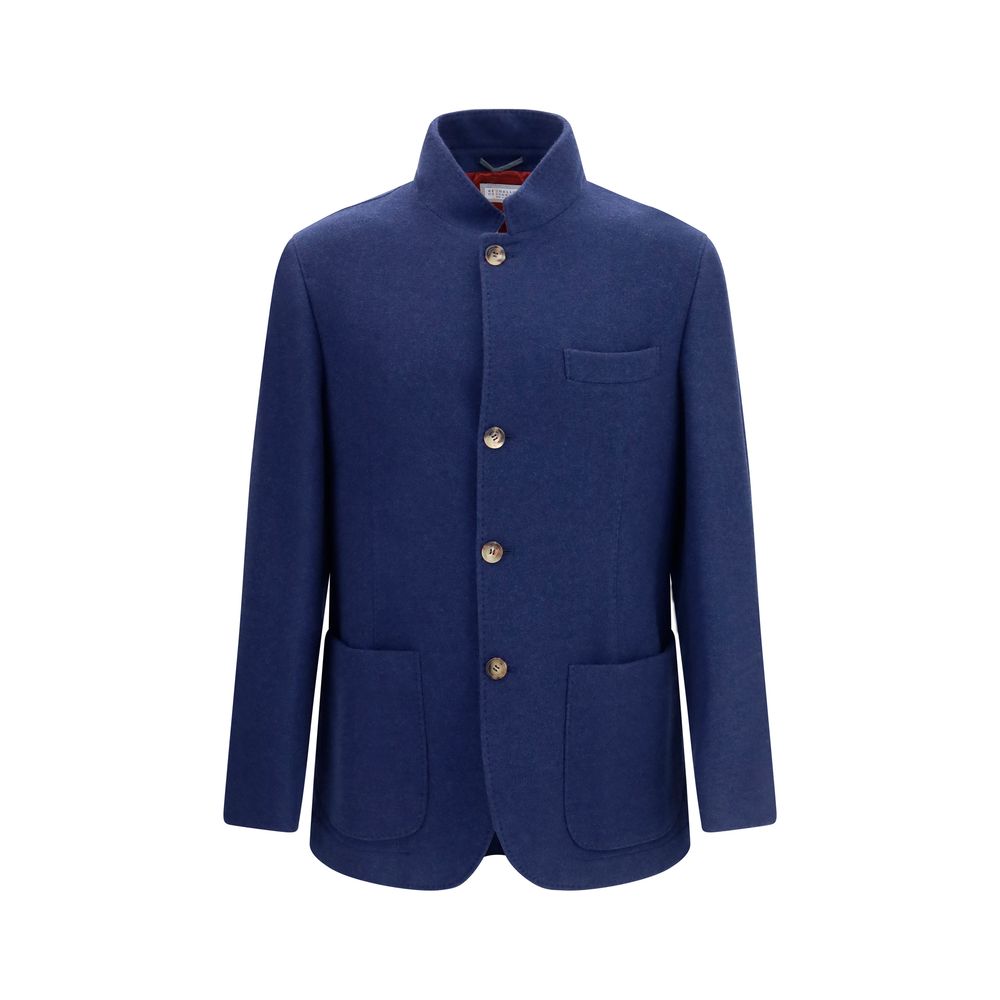 Brunello Cucinelli Blue Cashmere Full-Length Jacket | Regal Royce
