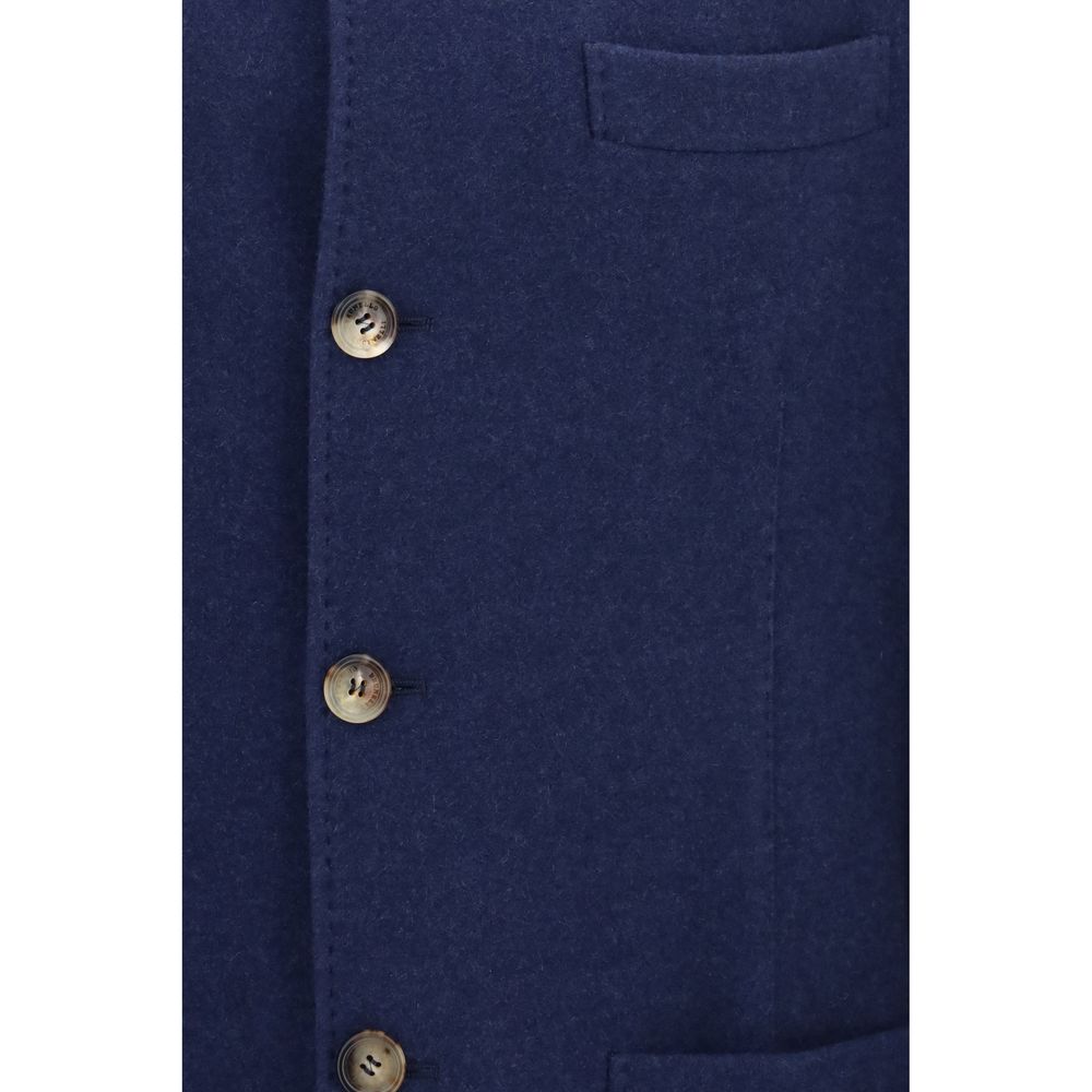Brunello Cucinelli Blue Cashmere Full-Length Jacket | Regal Royce