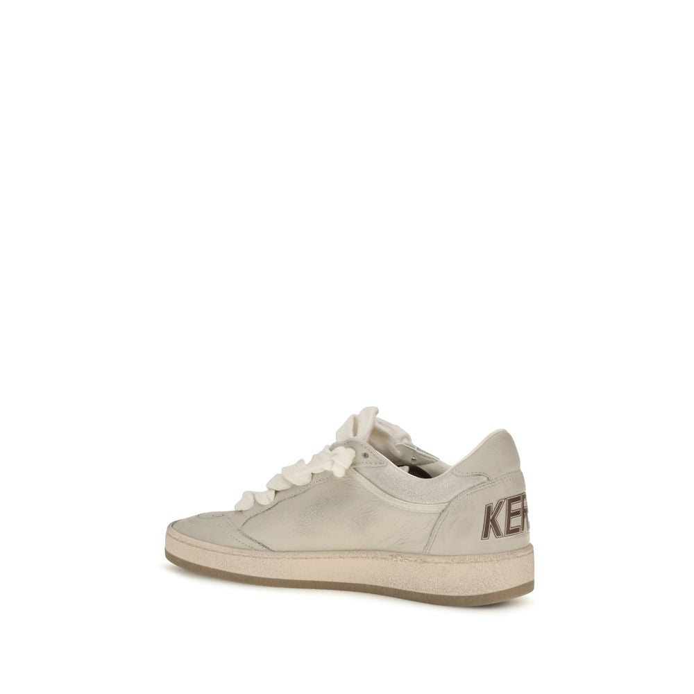 Golden Goose Beige Calf Leather Bos Taurus Low Top Sneakers | Regal Royce