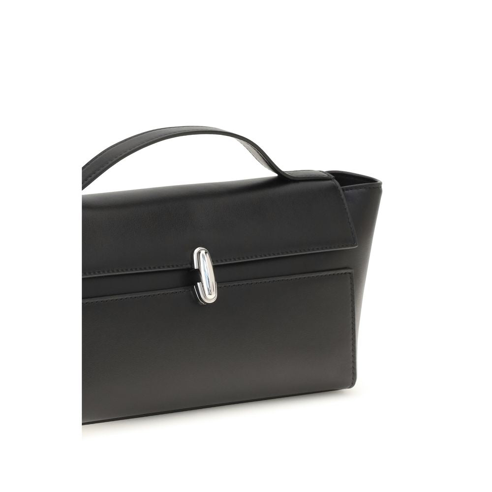 Savette Black Calf Leather Bos Taurus Shoulder Bag