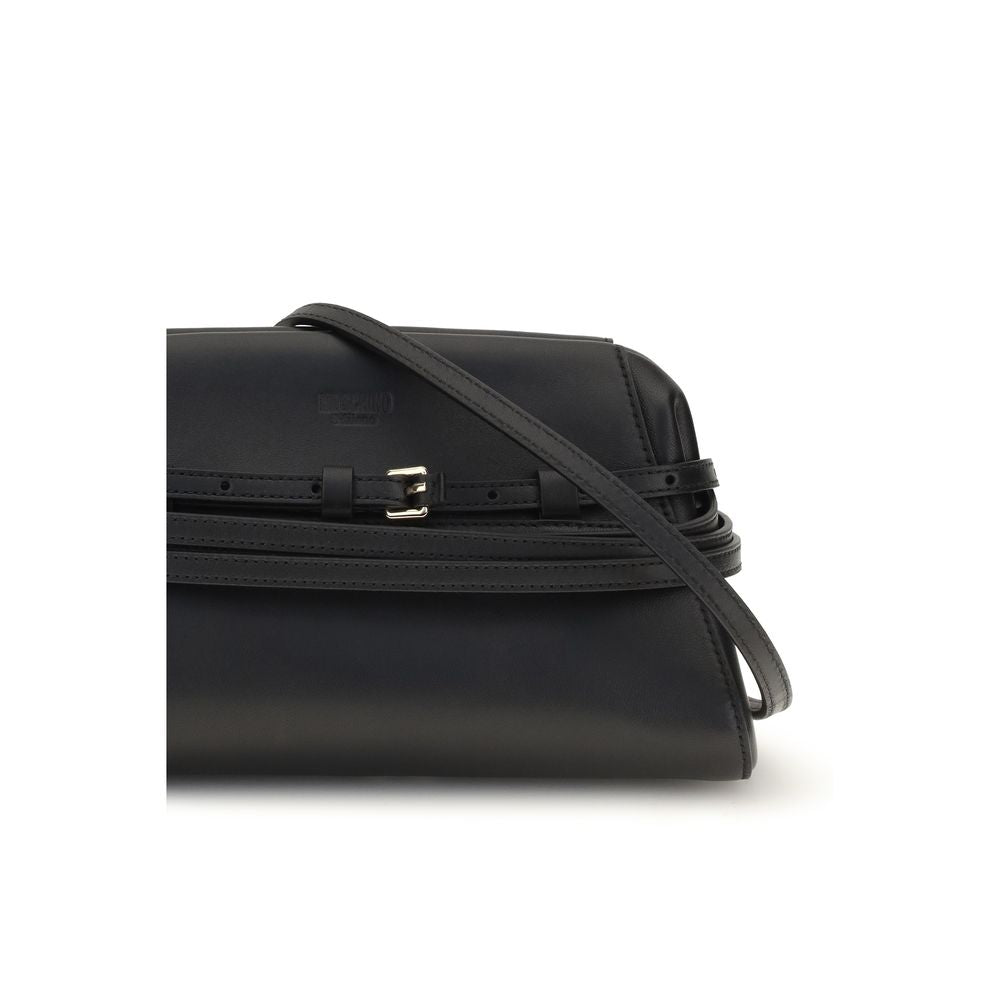 Moschino Black Goatskin Shoulder Bag