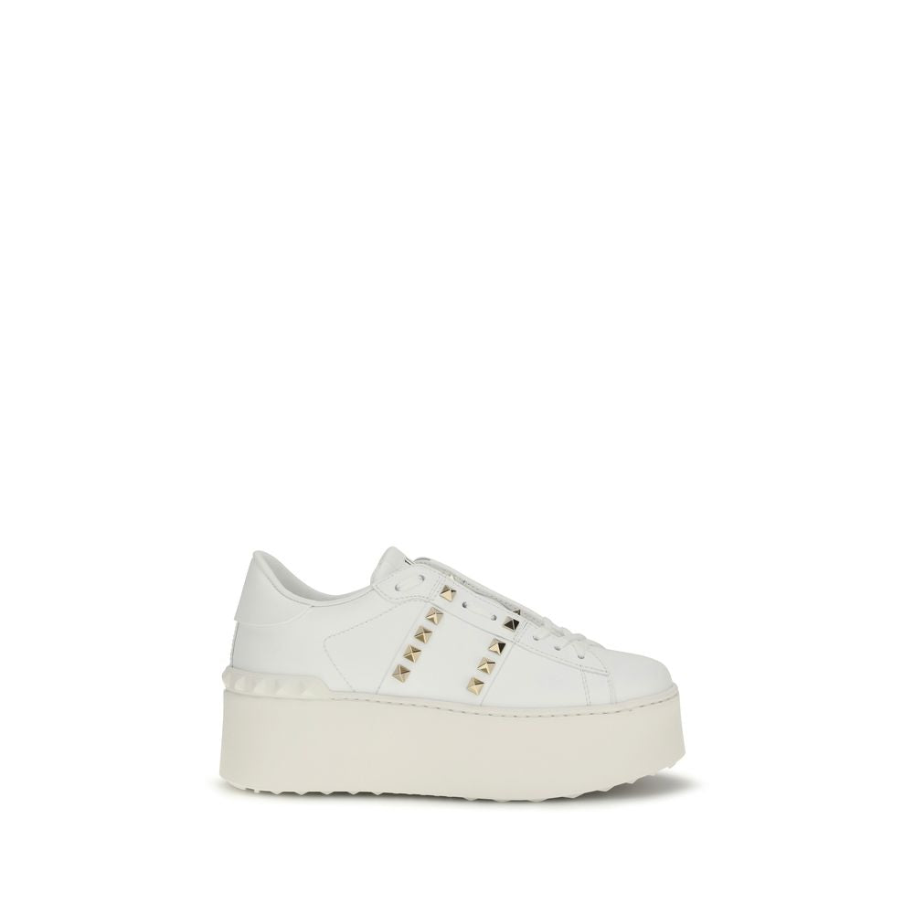 Valentino Garavani White Calf Leather Bos Taurus Platform Sneakers | Regal Royce