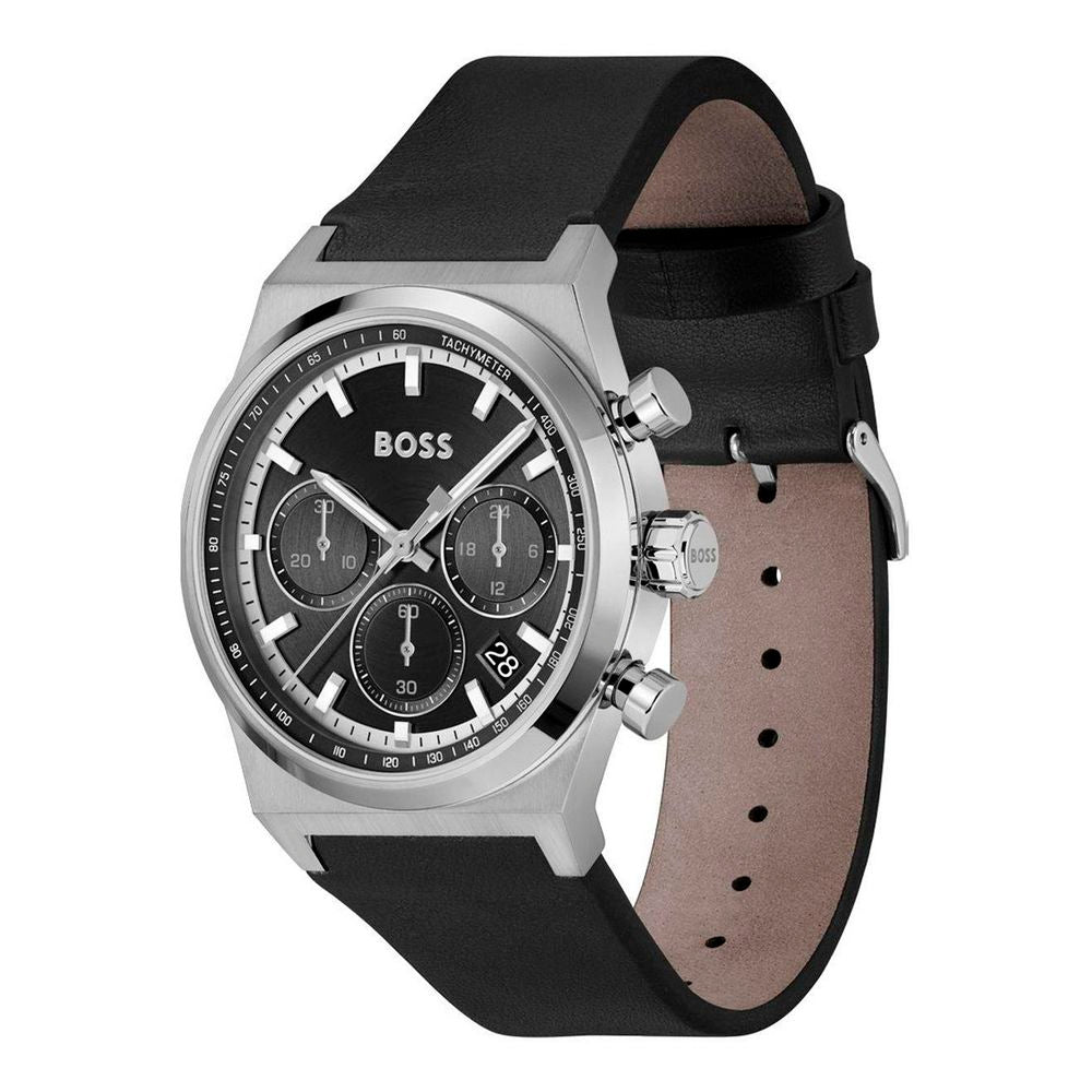 Hugo Boss Gray Leather Dress Watch | Regal Royce