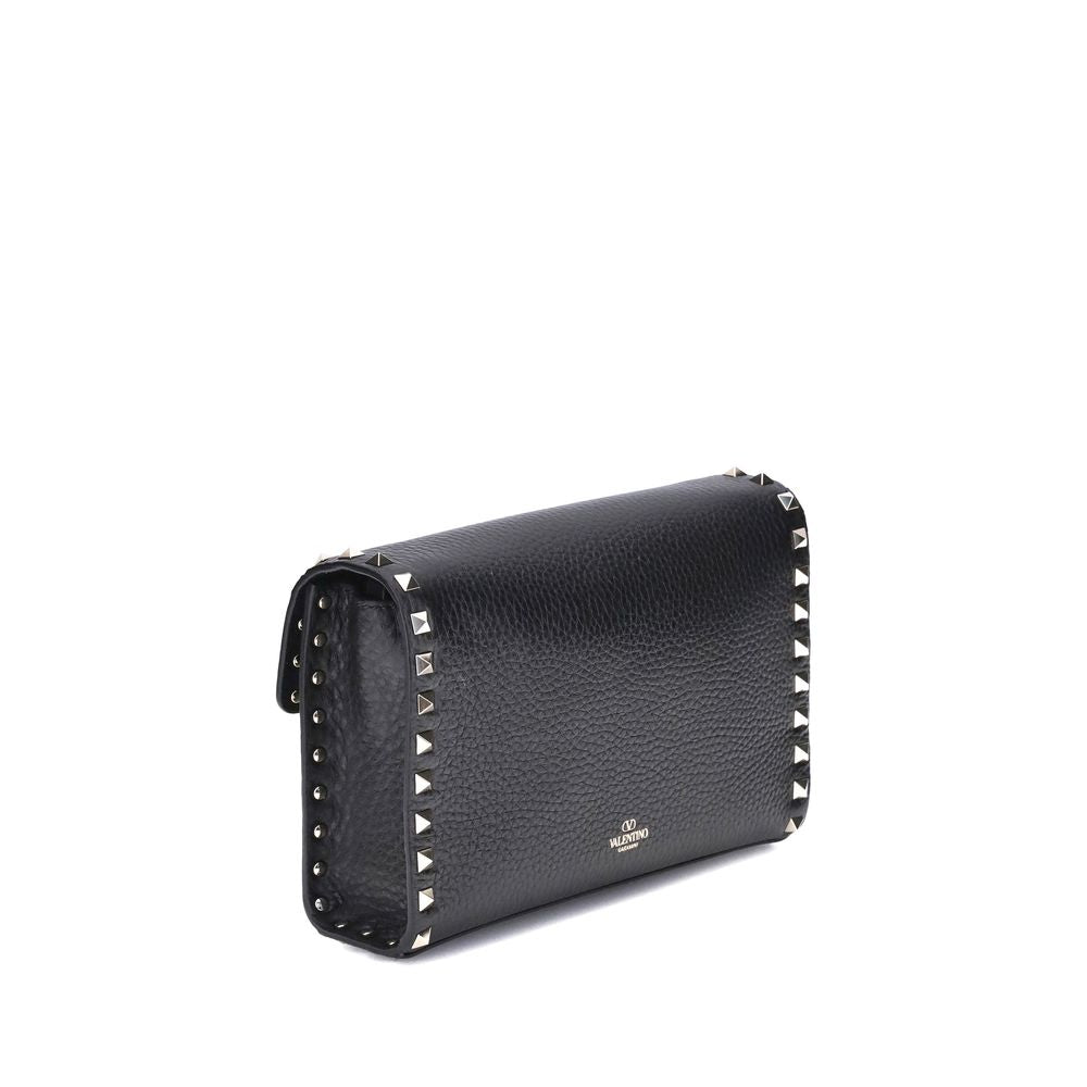 Valentino Garavani Black Calf Leather Bos Taurus Shoulder Bag | Regal Royce