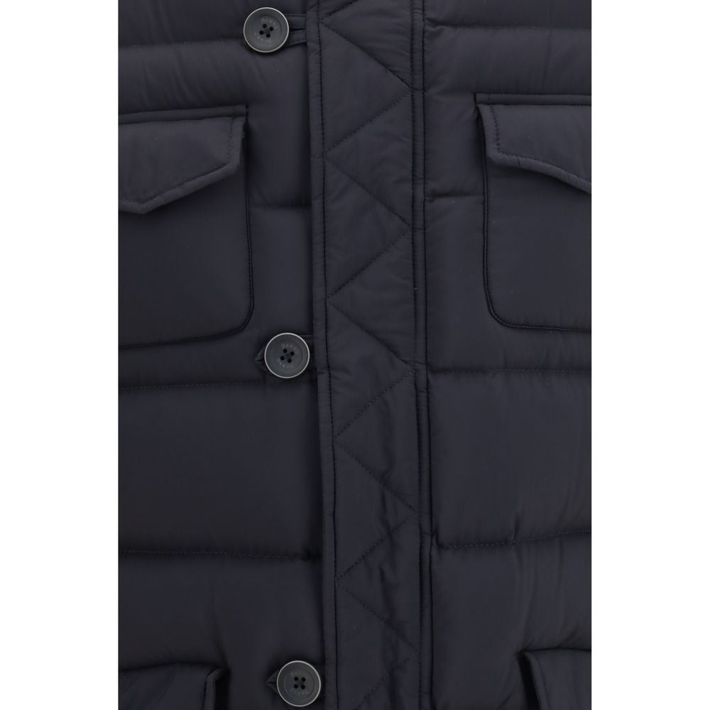 Herno Black Polyester Full-Length Jacket | Regal Royce