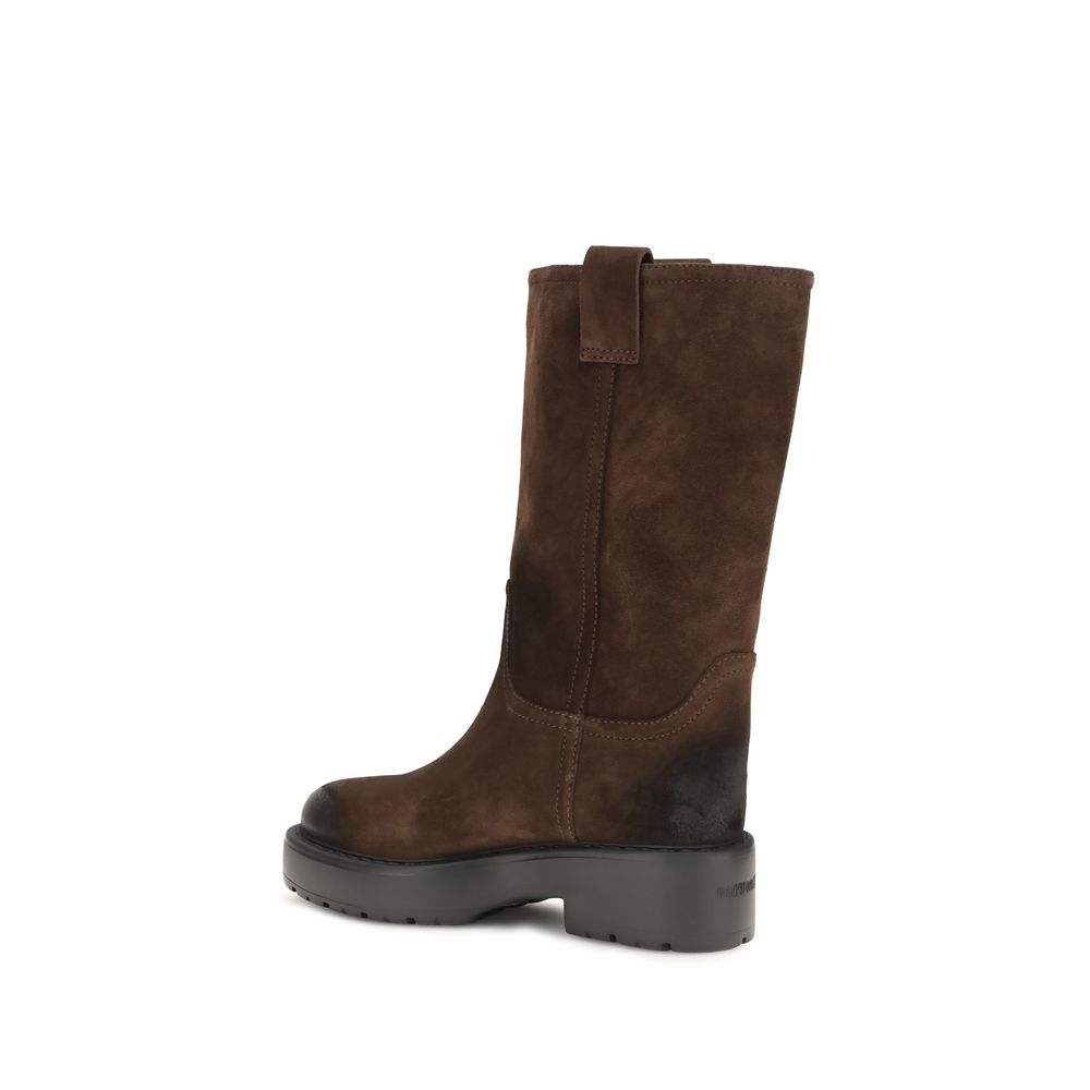 Miu Miu Brown Calf Leather Bos Taurus Ankle Boots | Regal Royce