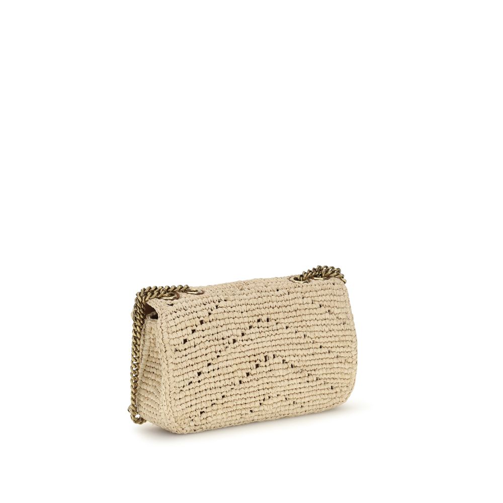 Saint Laurent Beige Raffia Shoulder Bag | Regal Royce