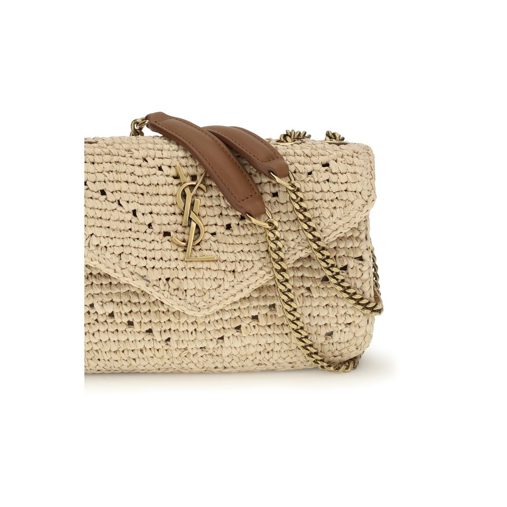 Saint Laurent Beige Raffia Shoulder Bag | Regal Royce