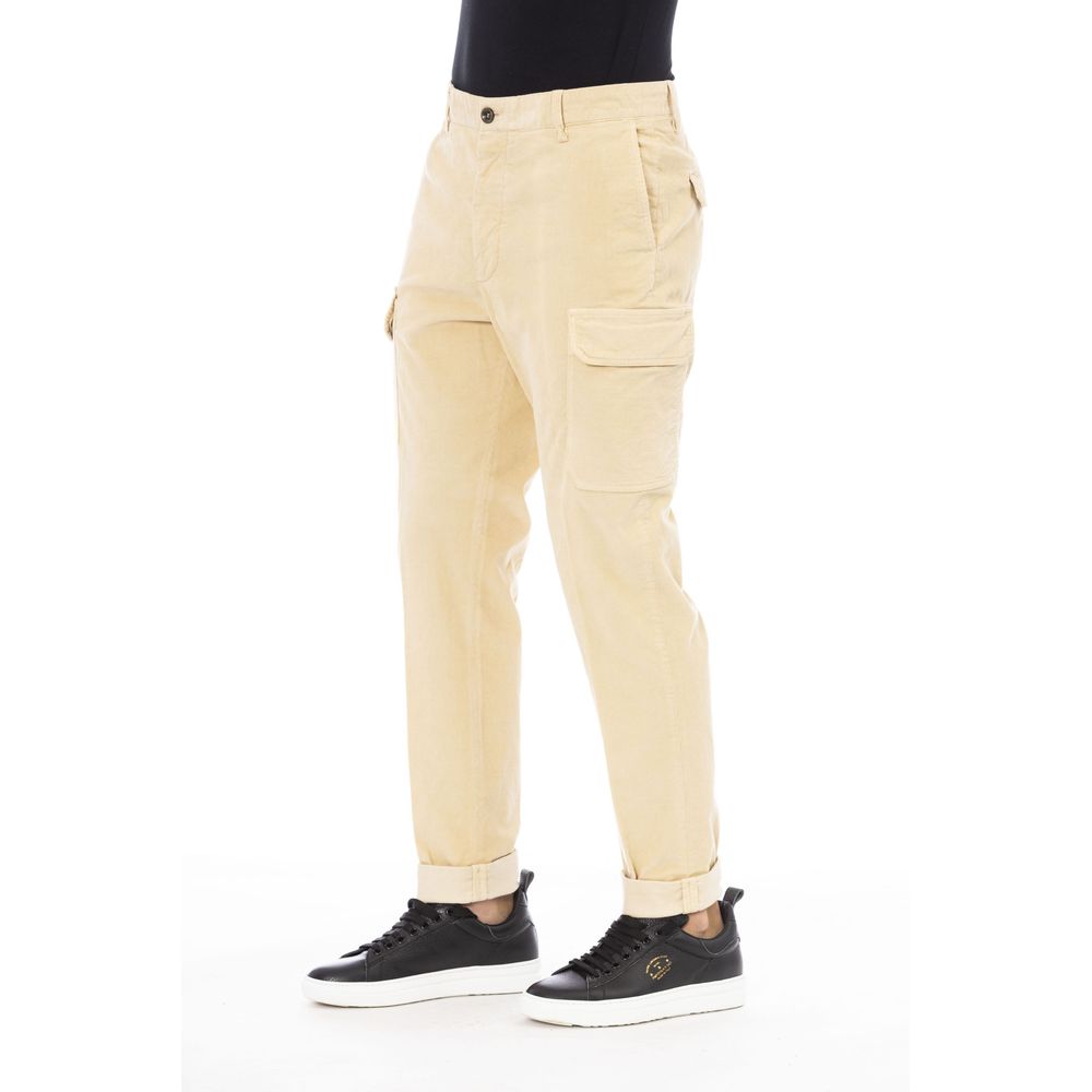 Peserico Beige Cotton Men Pants | Regal Royce